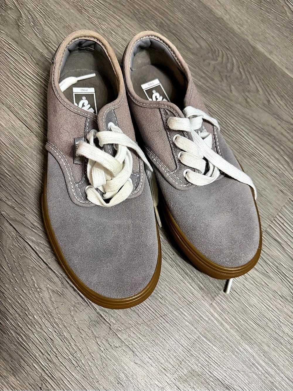 Vans Old Skool Pro Gray & White Sneakers Kids 3.4